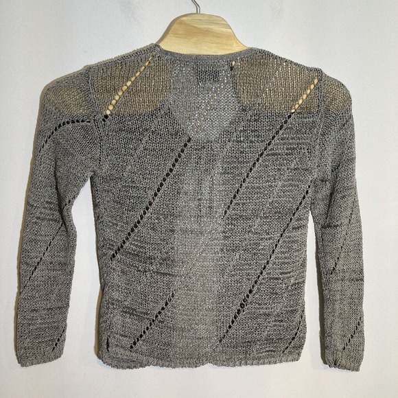 Cousin Johnny Women's L Cardigan Sweater Gray Open Shrug Knit Long Sleeve - Picture 2 of 4